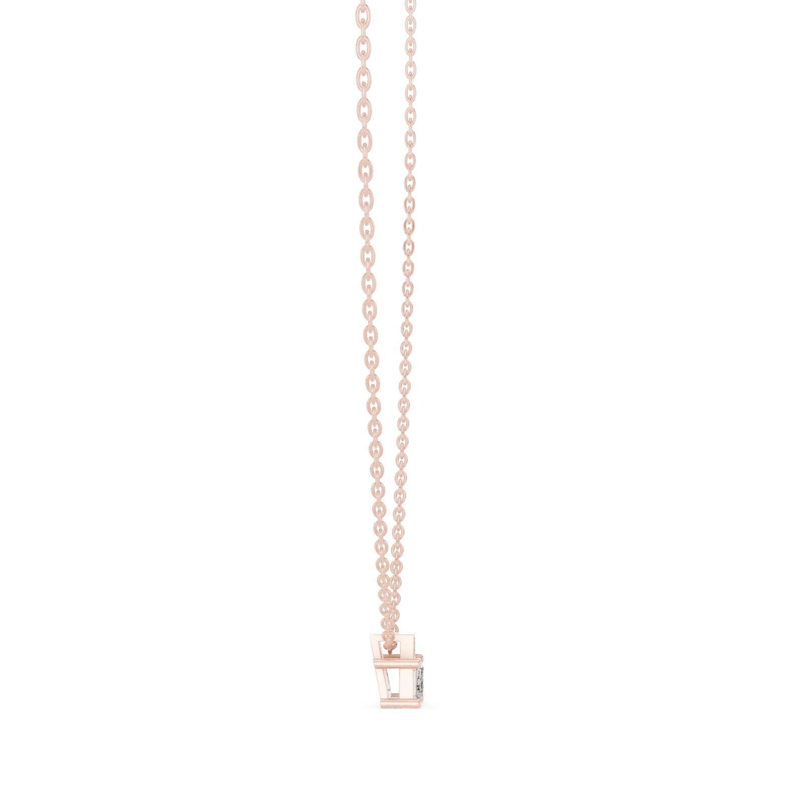  Rose Gold Shadowed Grace Lattice Pendant Side View