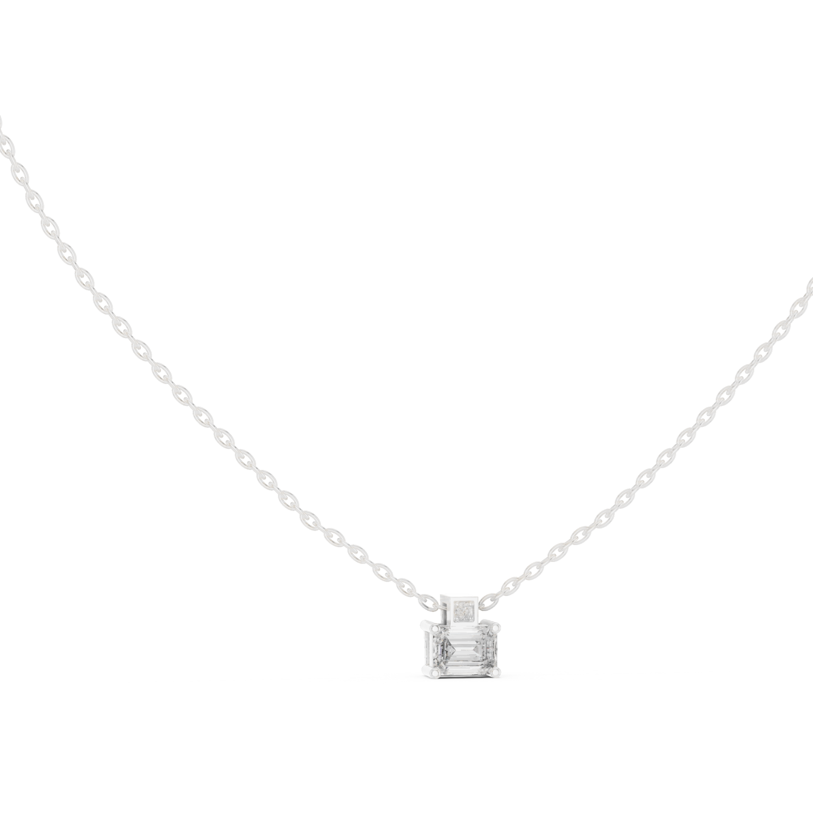  White Gold Shadowed Grace Lattice Pendant Left View