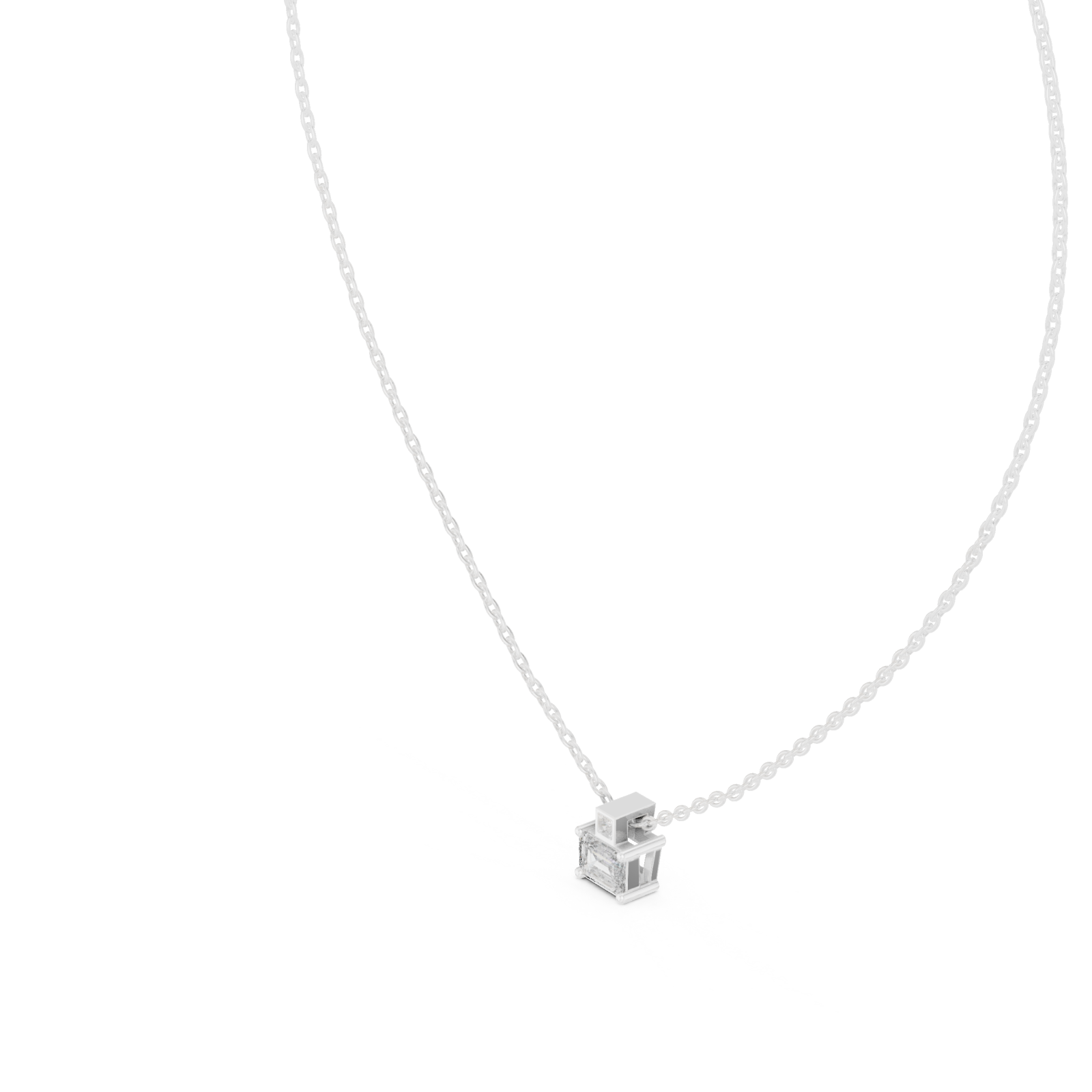  White Gold Shadowed Grace Lattice Pendant Right View