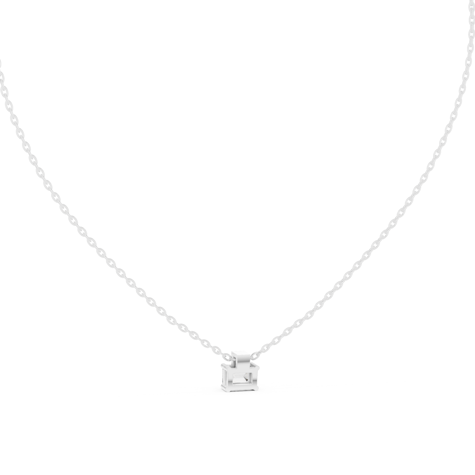  White Gold Shadowed Grace Lattice Pendant Front View