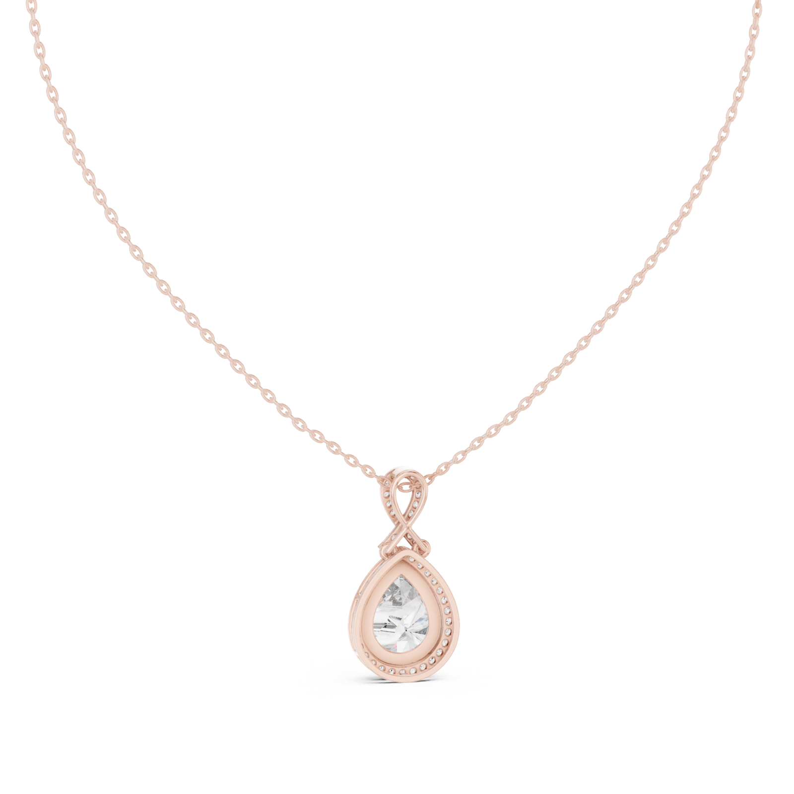  Rose Gold Radiant Elegance Pendant Necklace Front View