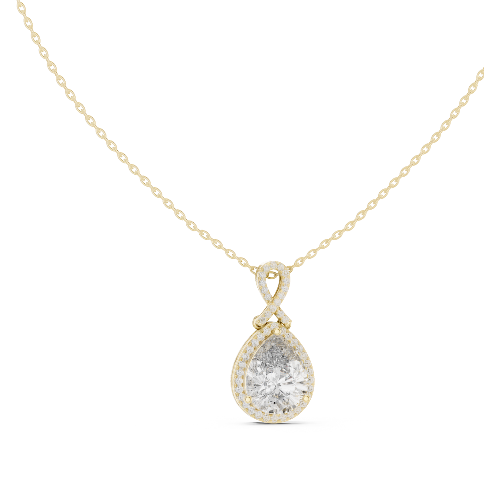  Gold Radiant Elegance Pendant Necklace Left View