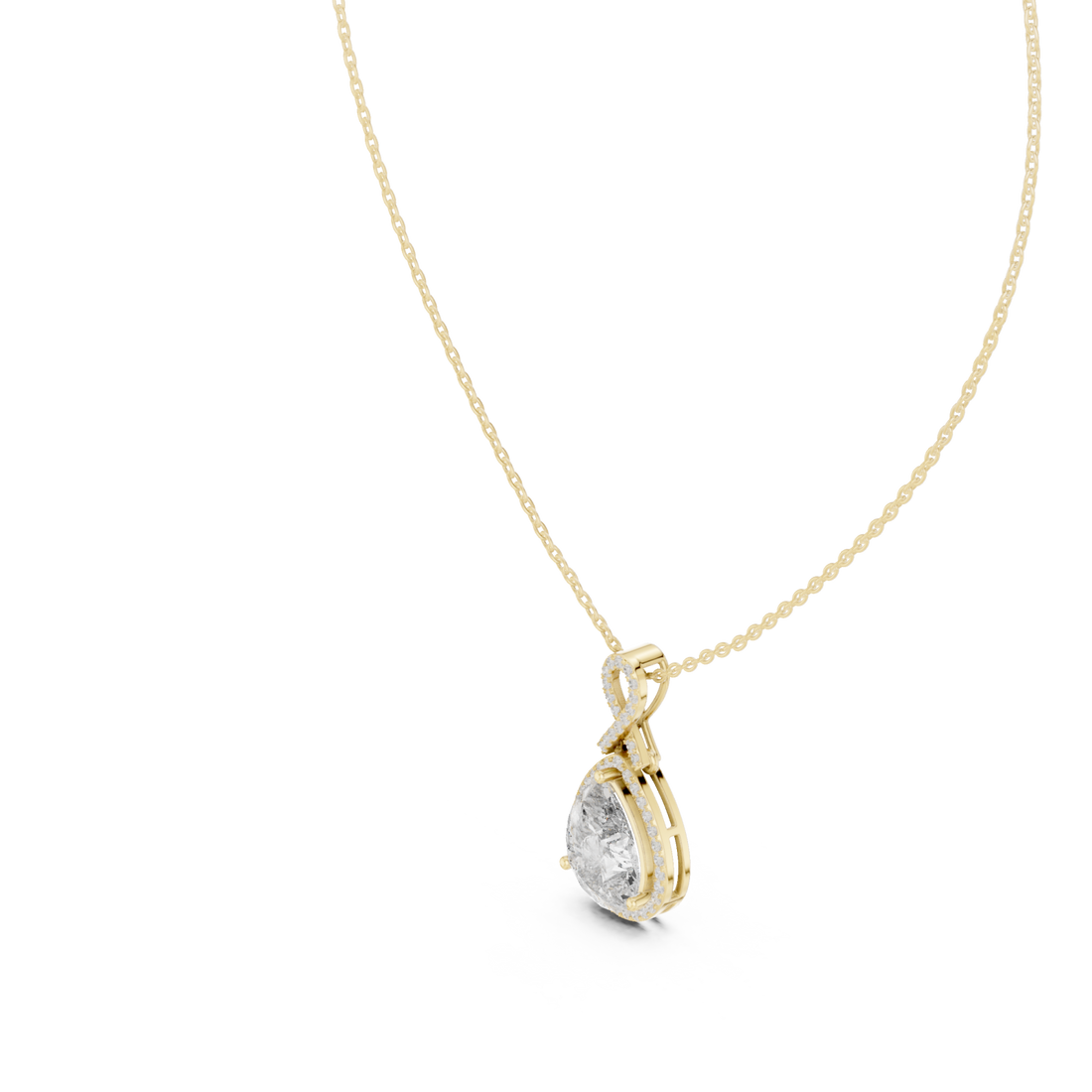 Gold Radiant Elegance Pendant Necklace Right View