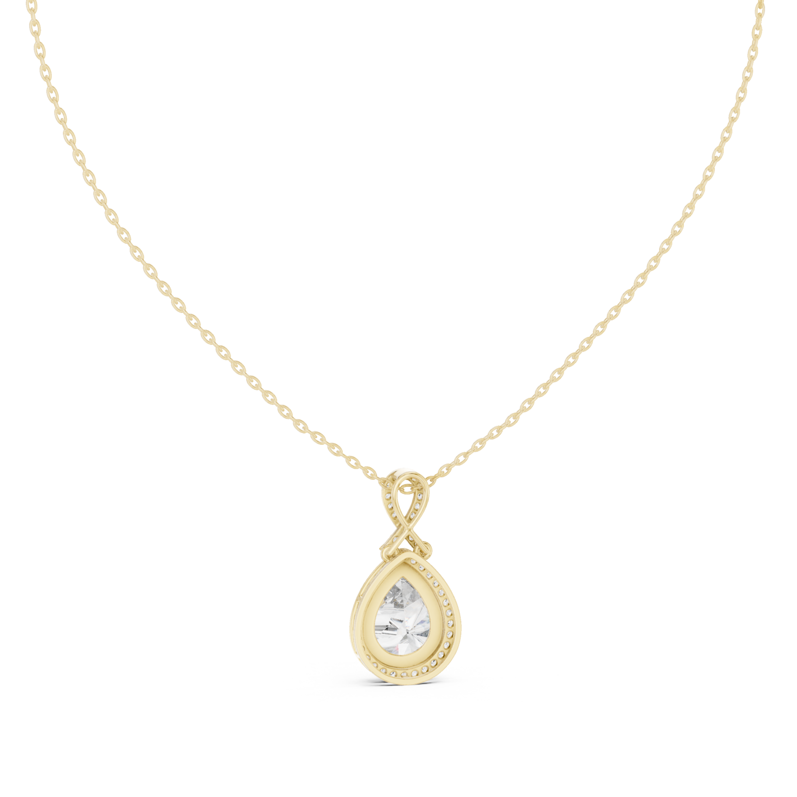  Gold Radiant Elegance Pendant Necklace Front View