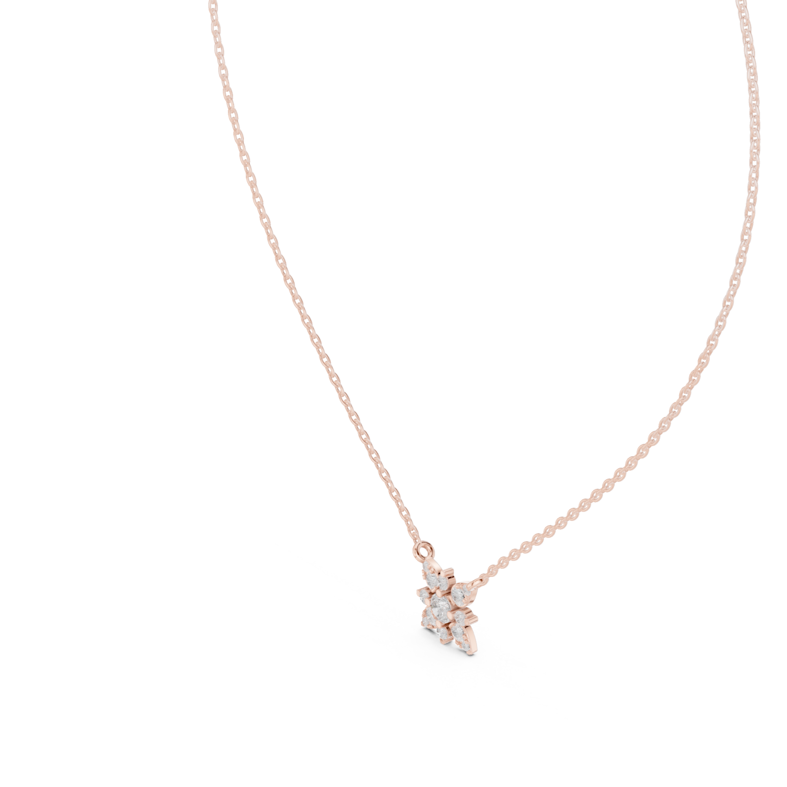  Rose Gold Celestial Petal Harmony Cluster Pendant Right View