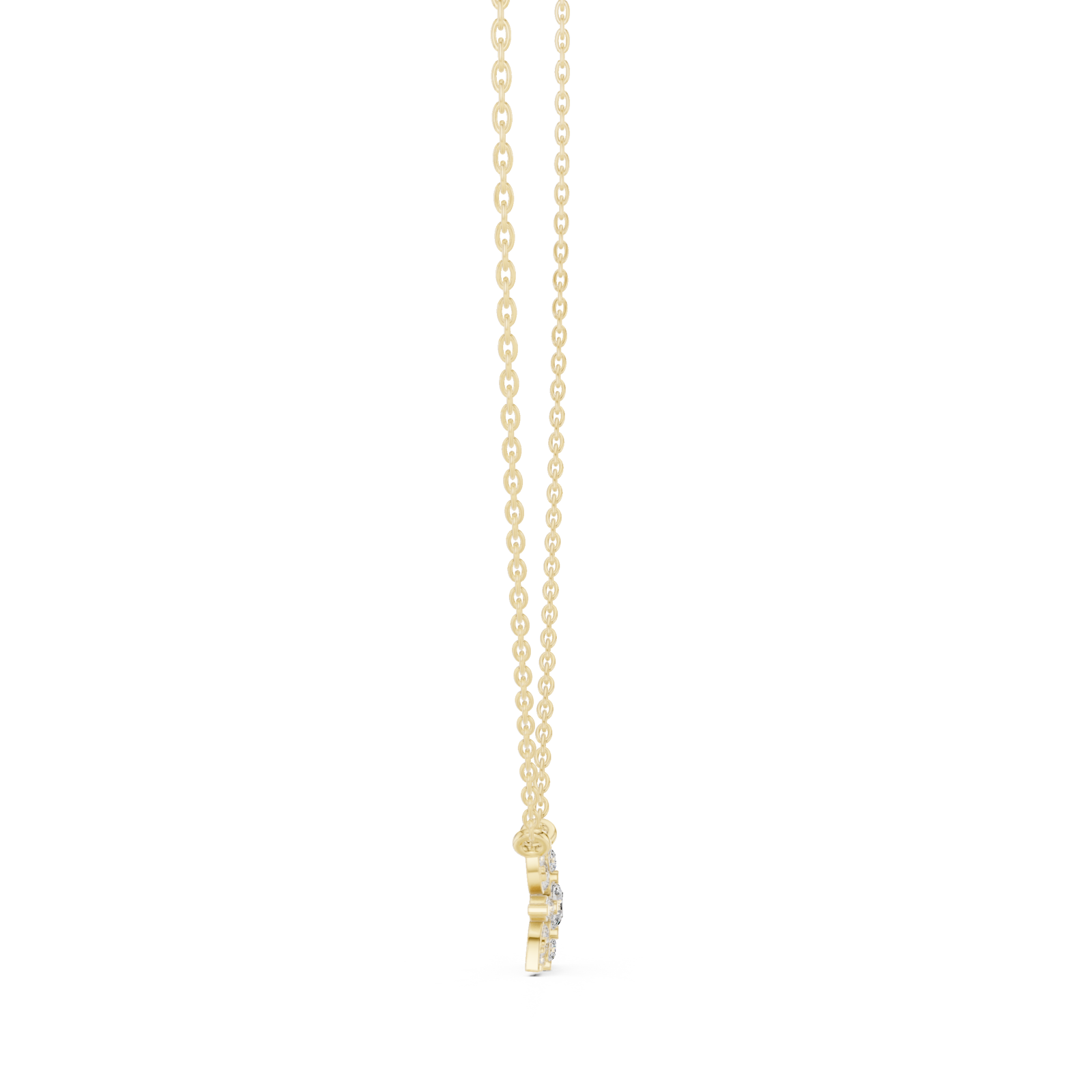  Gold Celestial Petal Harmony Cluster Pendant Side View