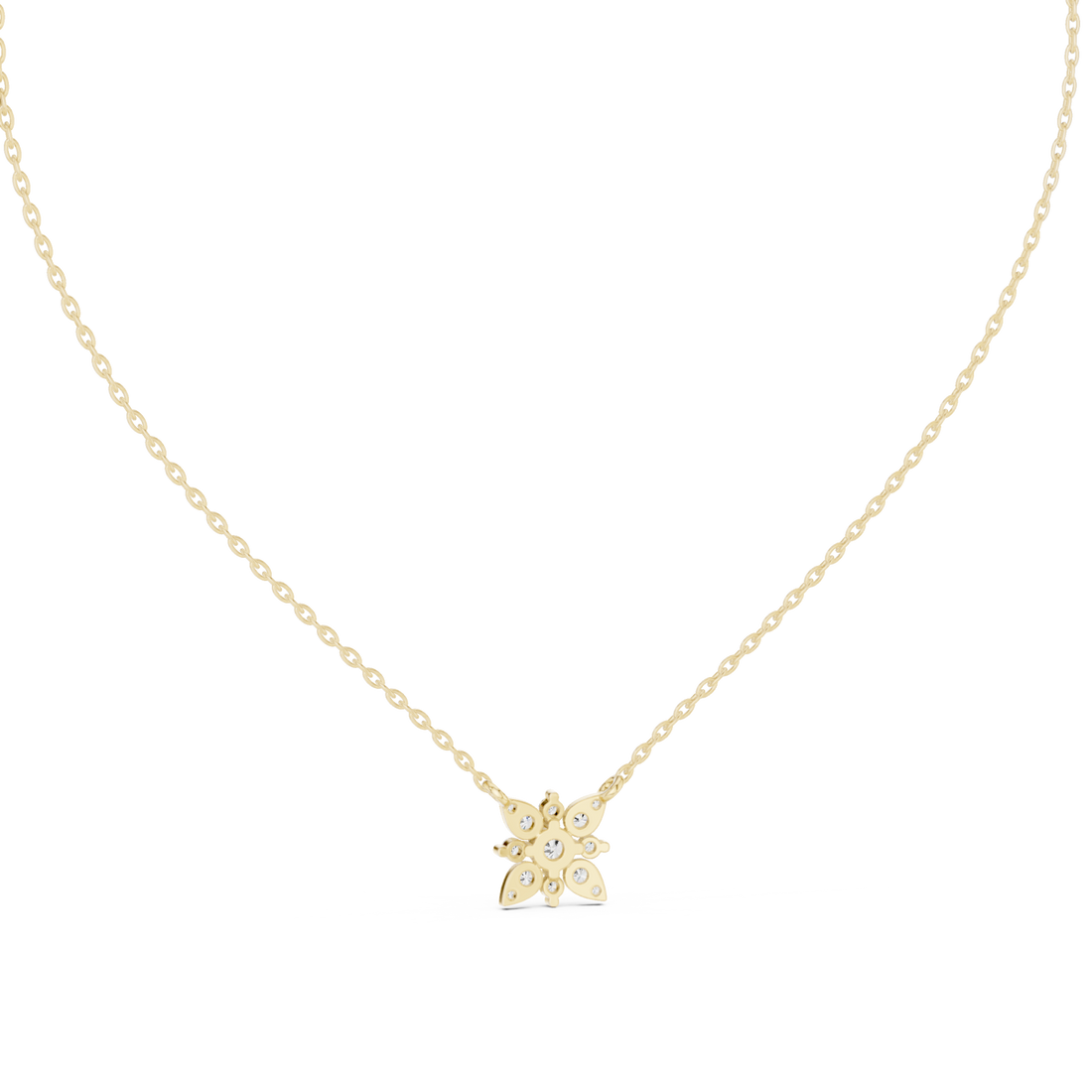 Gold Celestial Petal Harmony Cluster Pendant Right View