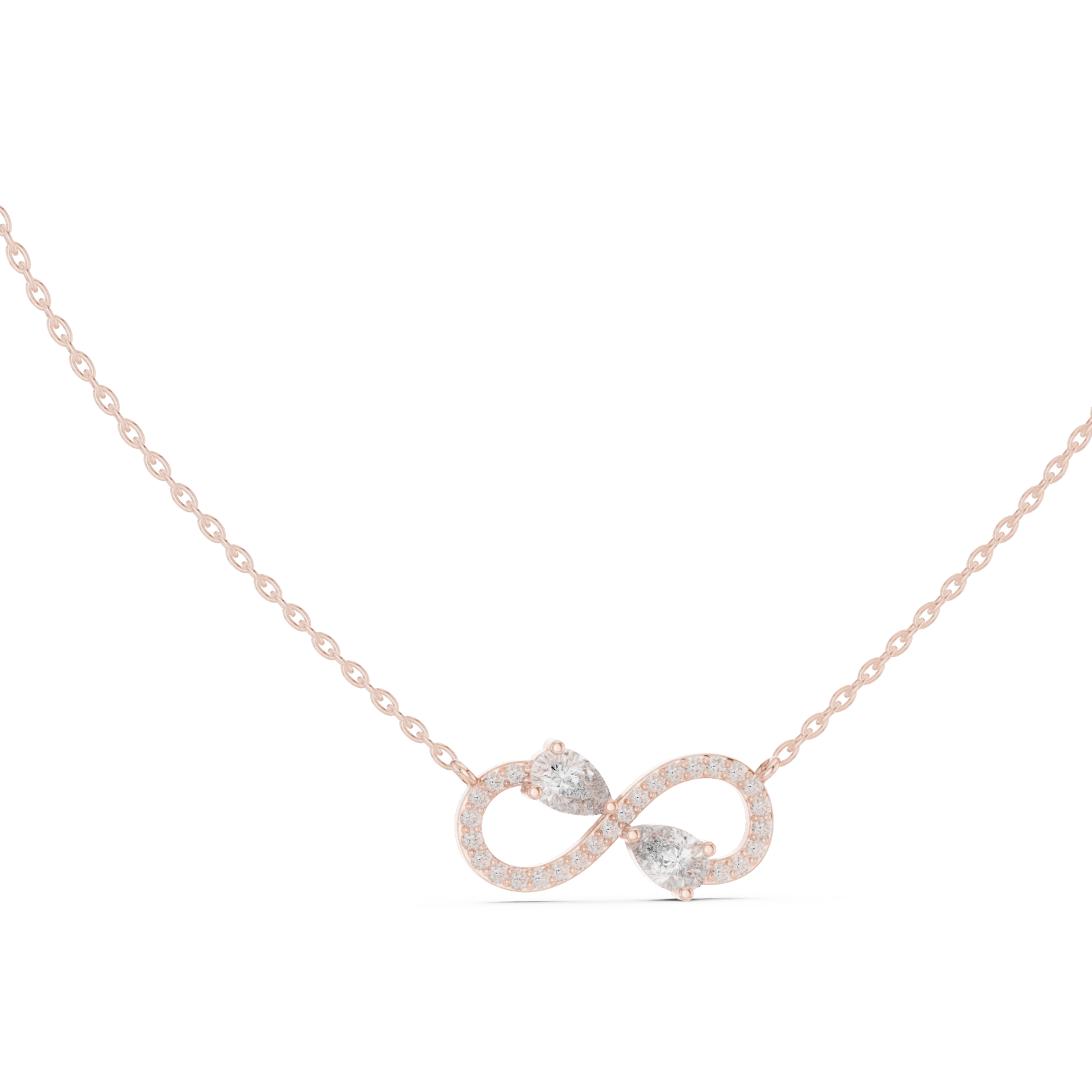  Rose Gold Whispered Bond Trio Pendant Necklace Left View