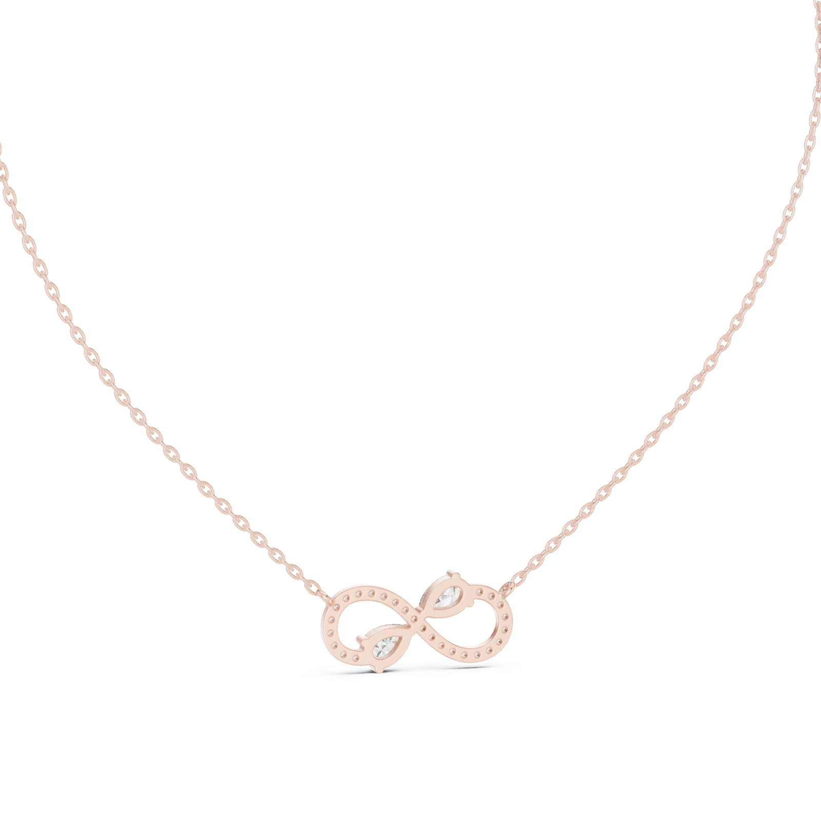  Rose Gold Whispered Bond Trio Pendant Necklace Front View