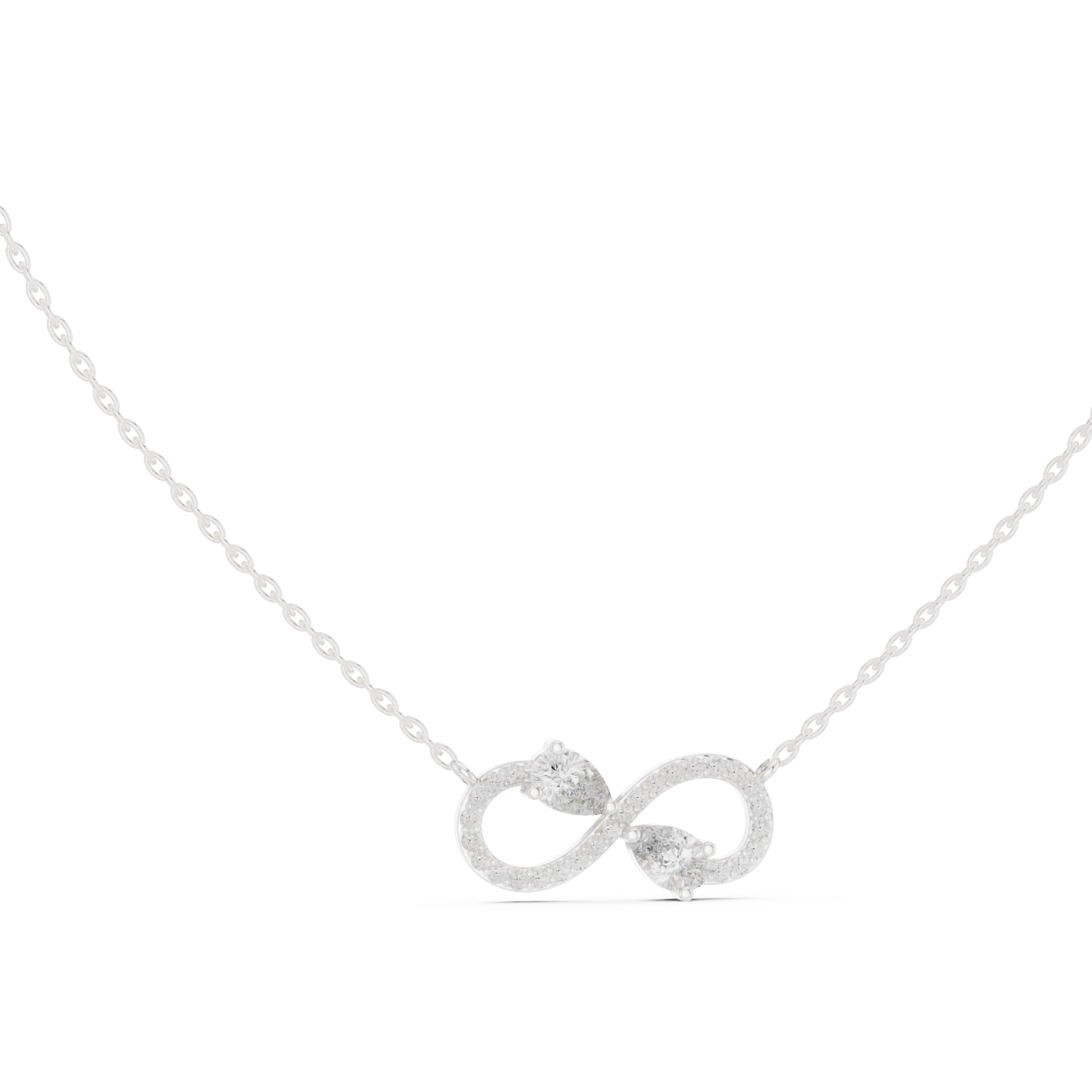  White Gold Whispered Bond Trio Pendant Necklace Left View