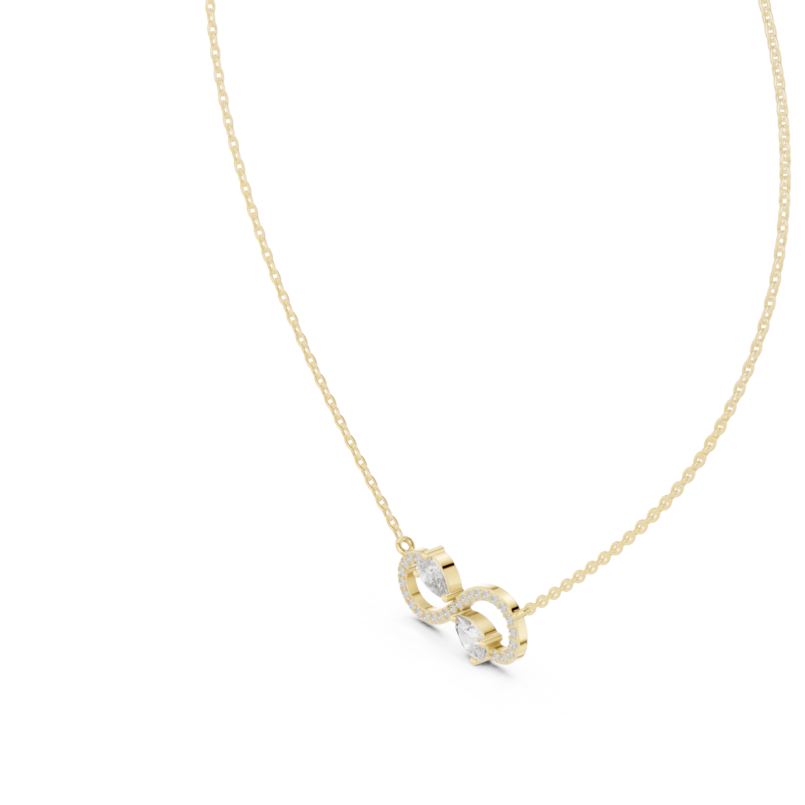 Gold Whispered Bond Trio Pendant Necklace Right View