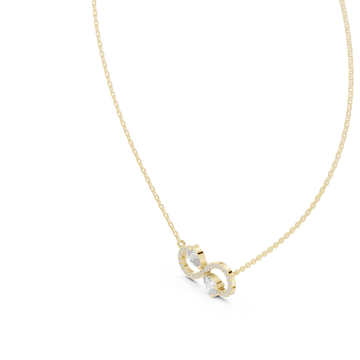 Gold Whispered Bond Trio Pendant Necklace Right View