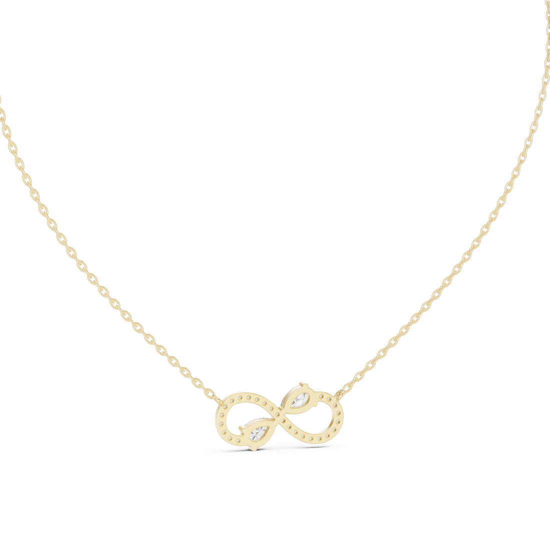 Gold Whispered Bond Trio Pendant Necklace Right View