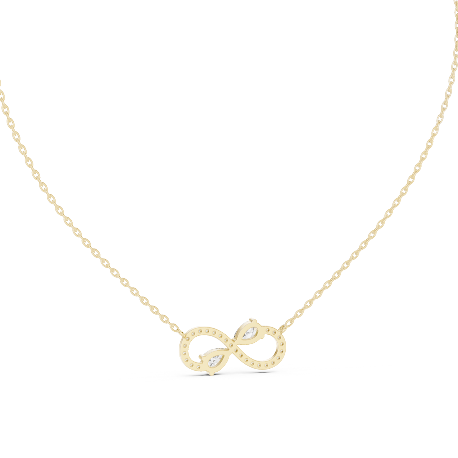  Gold Whispered Bond Trio Pendant Necklace Front View