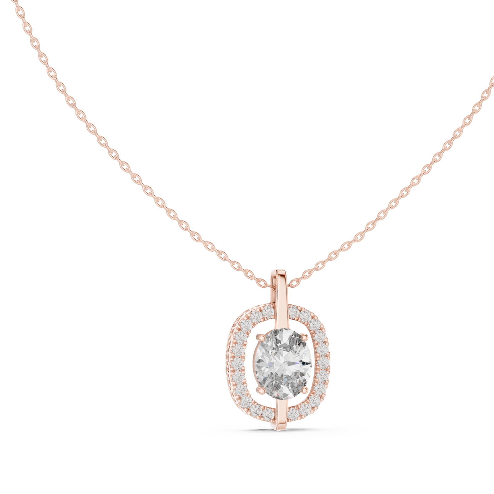  Rose Gold Sunkissed Radiance Pendant Necklace Left View