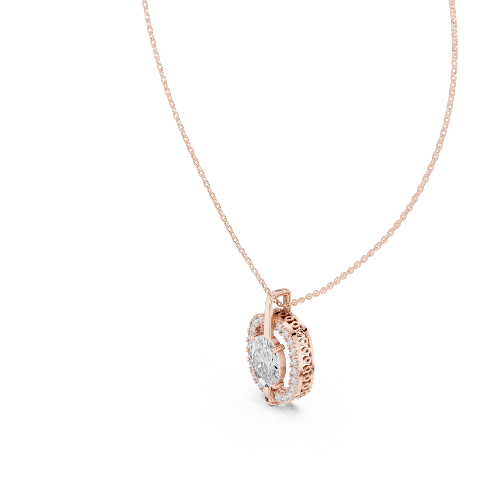  Rose Gold Sunkissed Radiance Pendant Necklace Right View