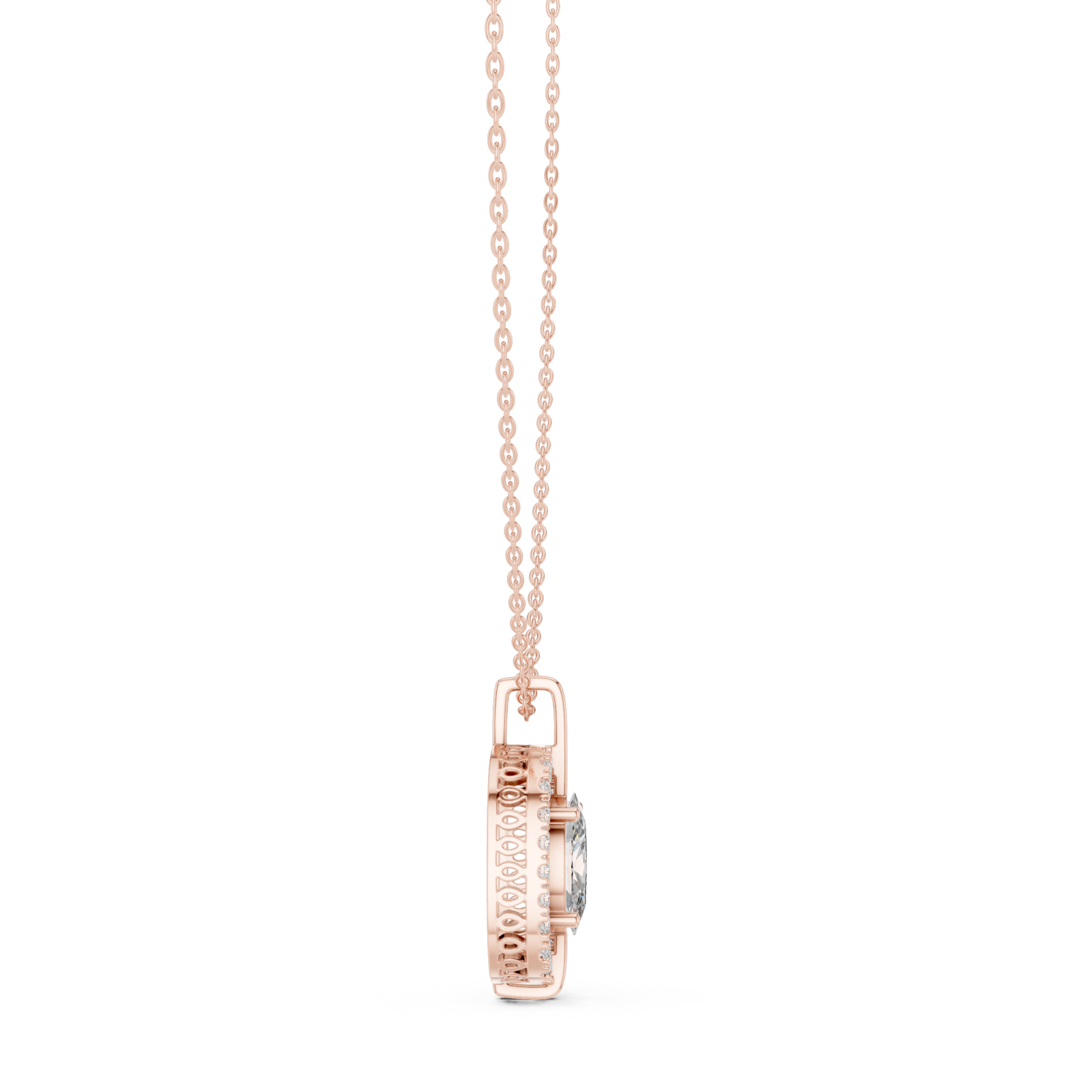  Rose Gold Sunkissed Radiance Pendant Necklace Side View