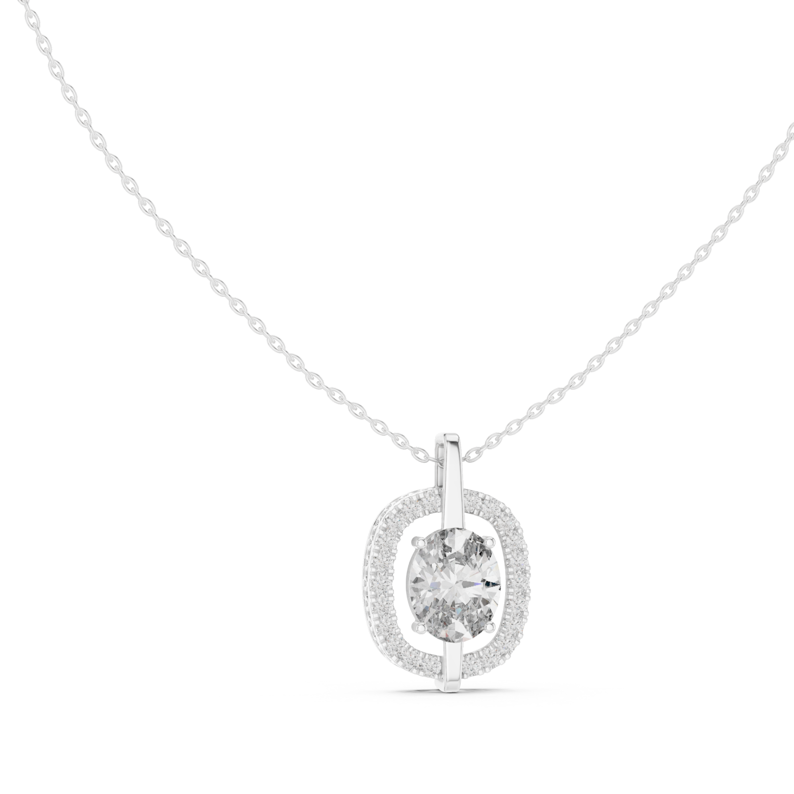  White Gold Sunkissed Radiance Pendant Necklace Left View