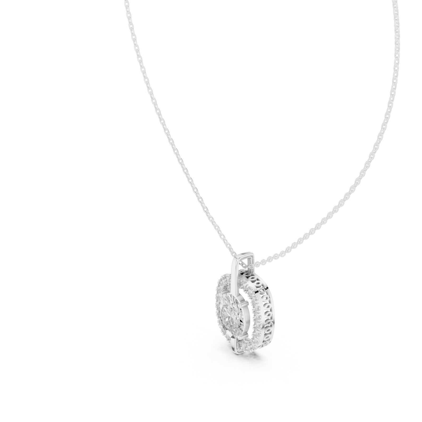  White Gold Sunkissed Radiance Pendant Necklace Right View