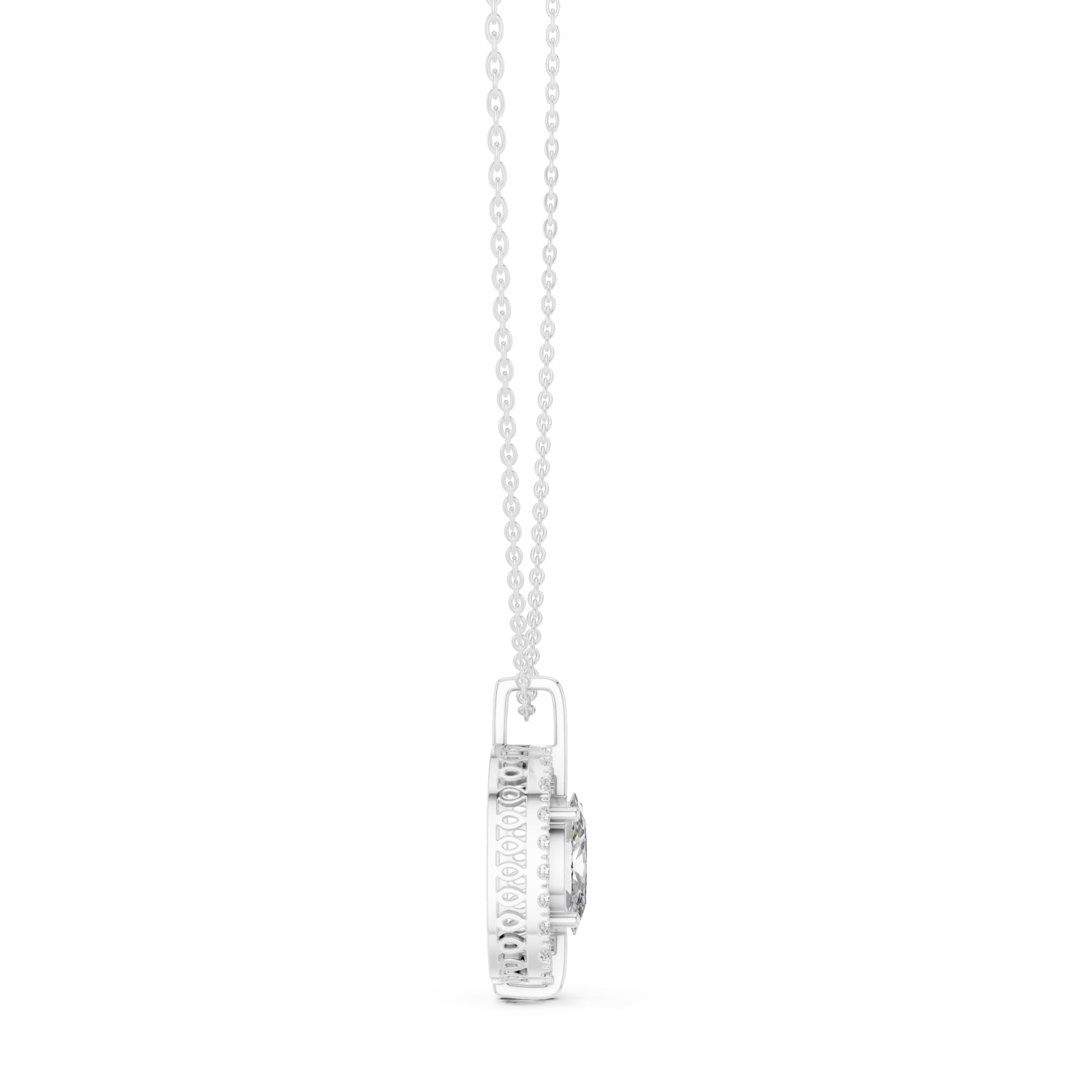  White Gold Sunkissed Radiance Pendant Necklace Side View