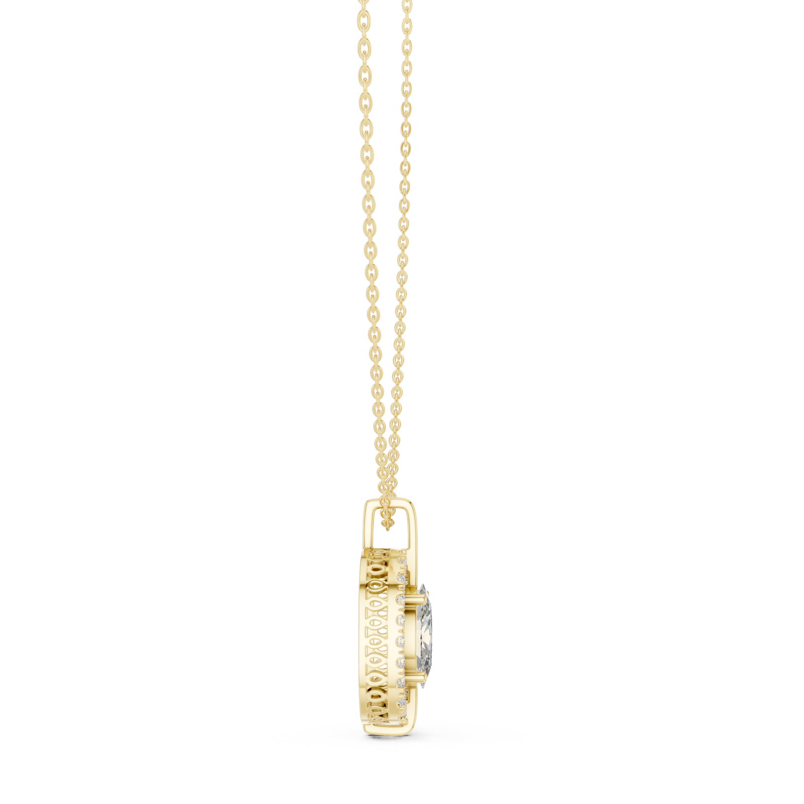  Gold Sunkissed Radiance Pendant Necklace Side View