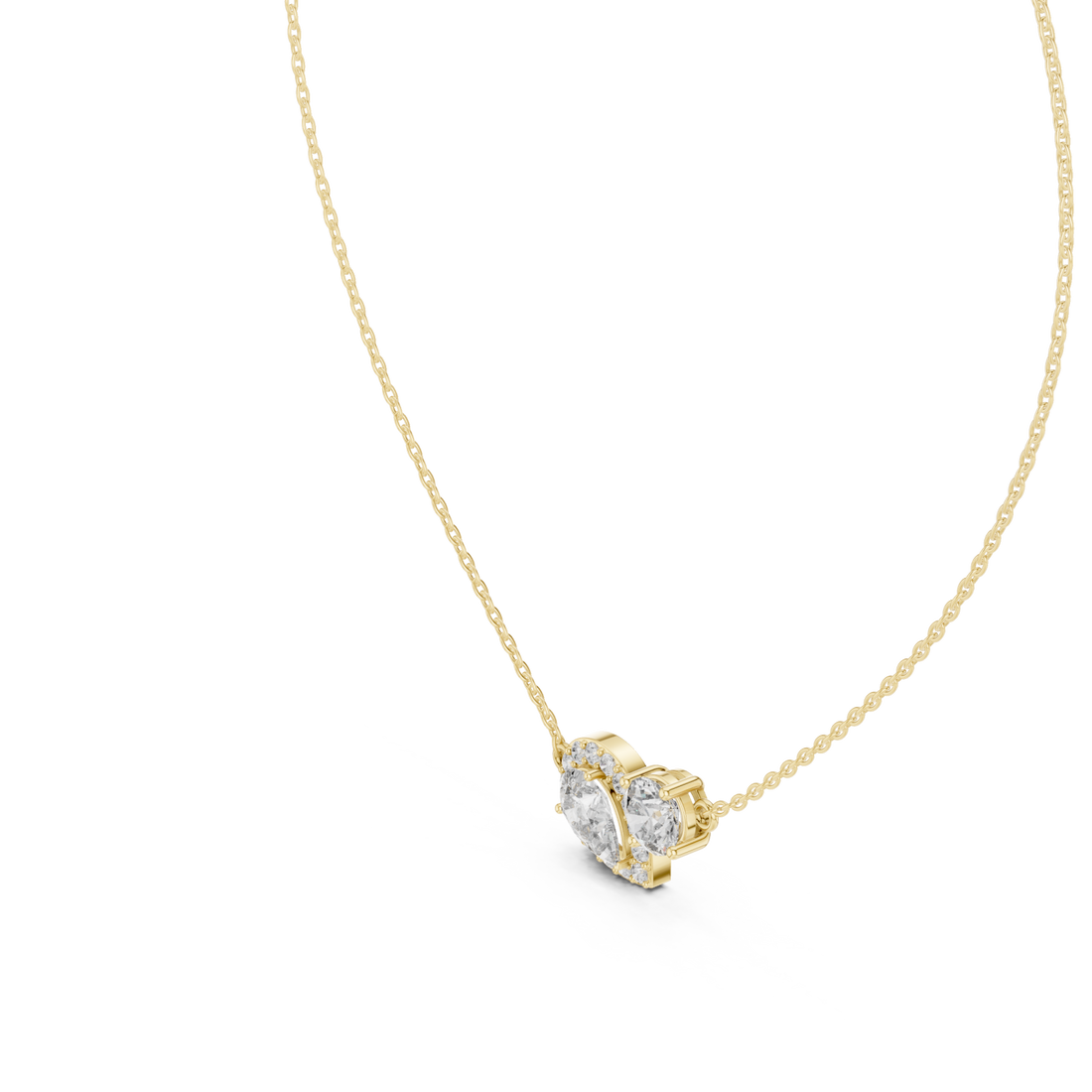 Gold Radiant Heart Duo Chain Right View