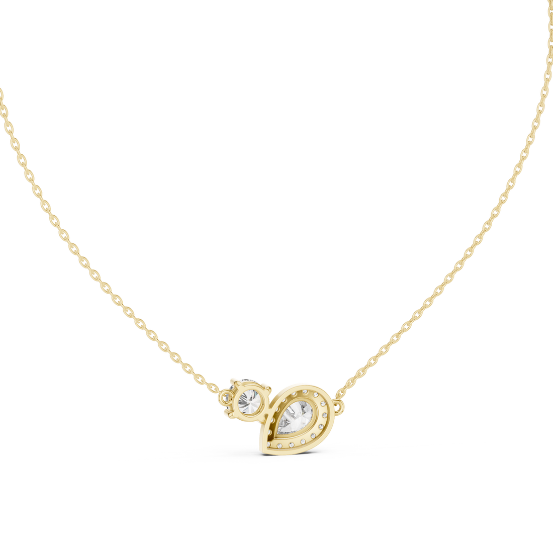 Gold Radiant Heart Duo Chain Right View