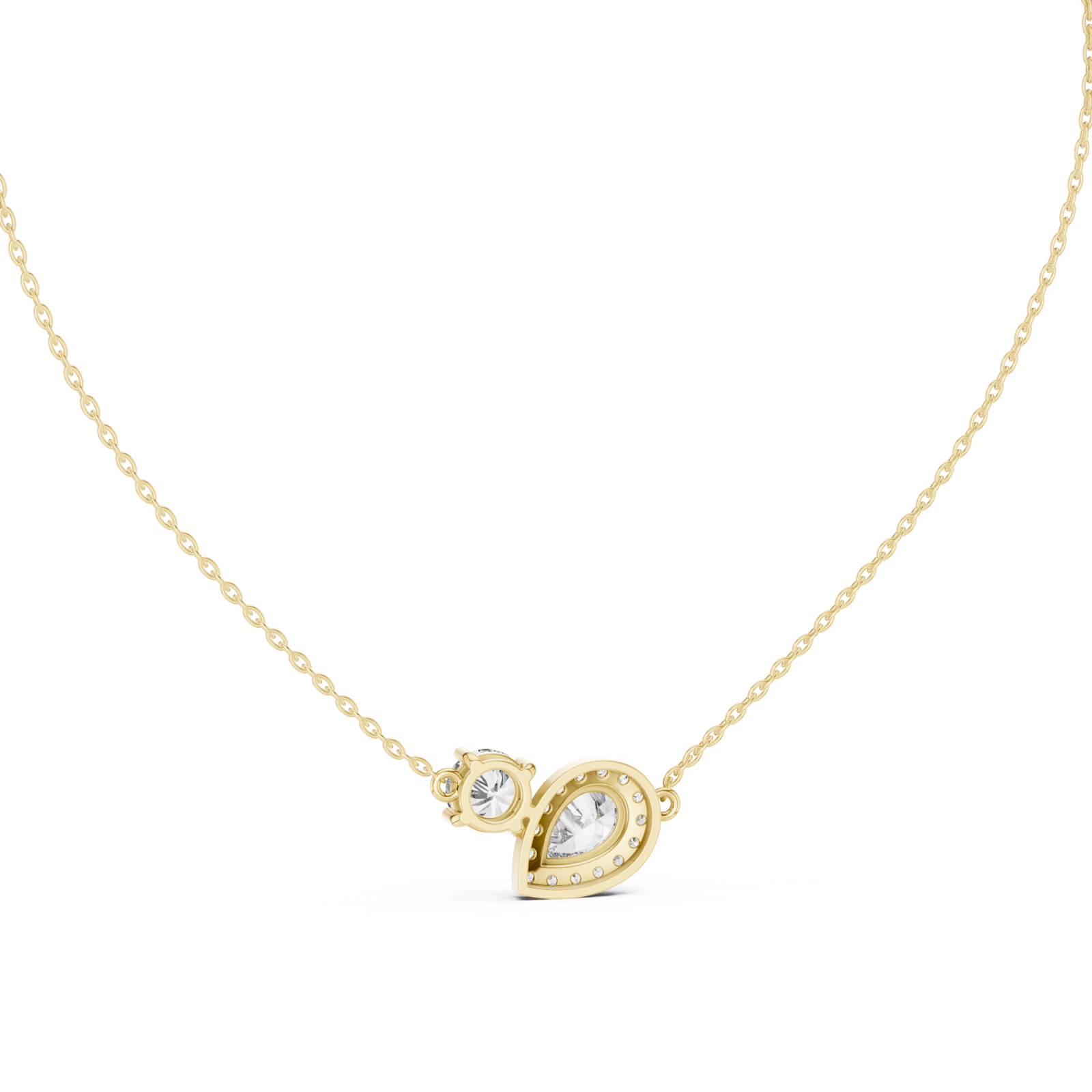  Gold Radiant Heart Duo Chain Front View