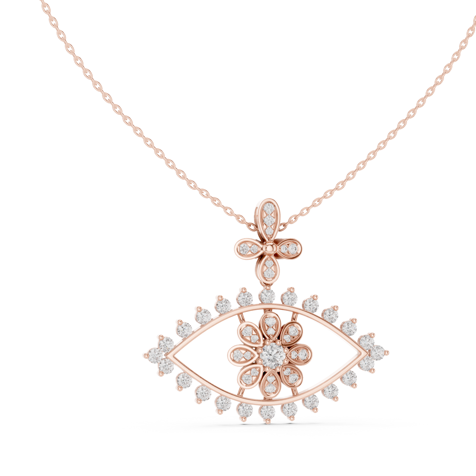  Rose Gold Serenading Blossoms Harmony Pendant Left View