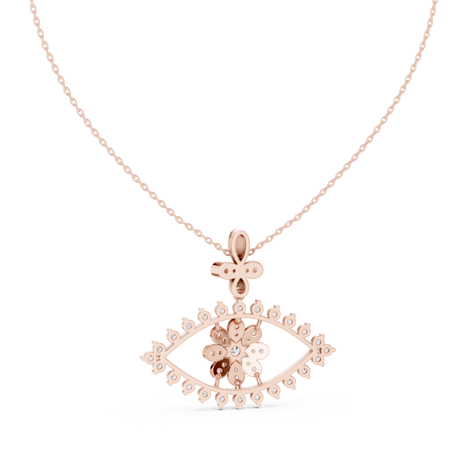  Rose Gold Serenading Blossoms Harmony Pendant Front View