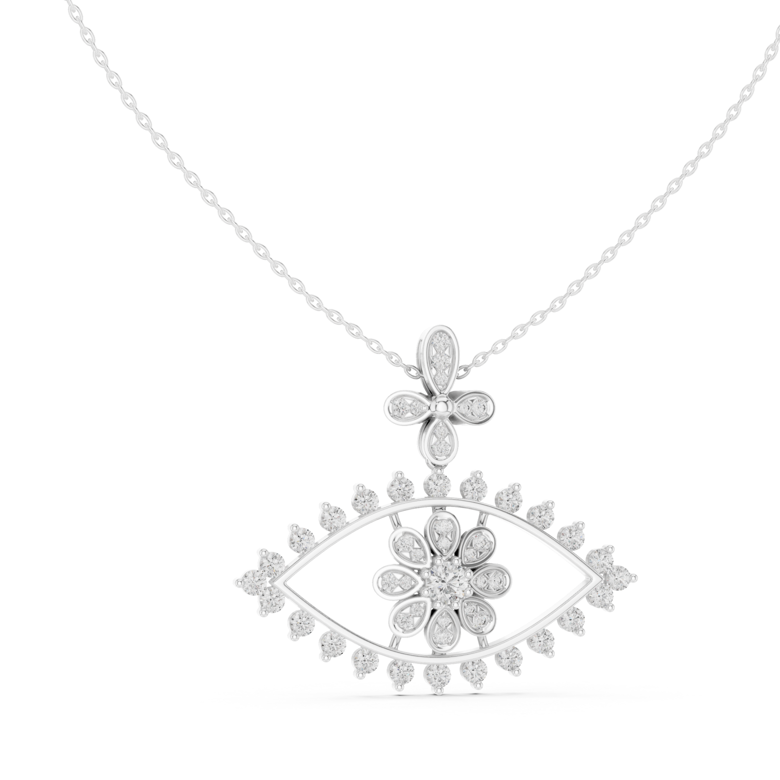  White Gold Serenading Blossoms Harmony Pendant Left View