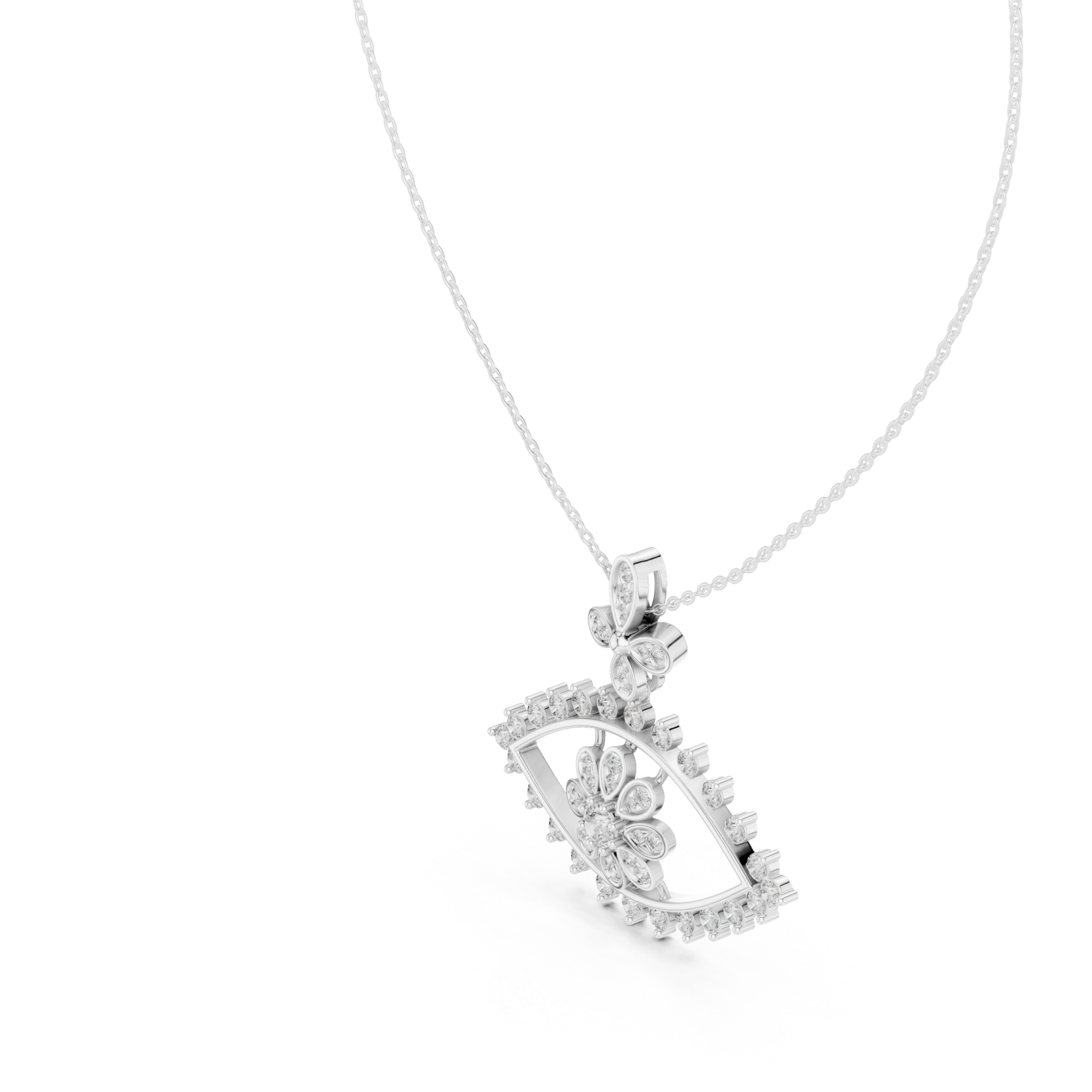 White Gold Serenading Blossoms Harmony Pendant Right View