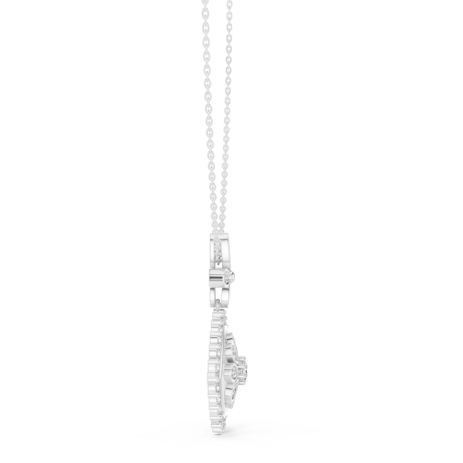 White Gold Serenading Blossoms Harmony Pendant Side View