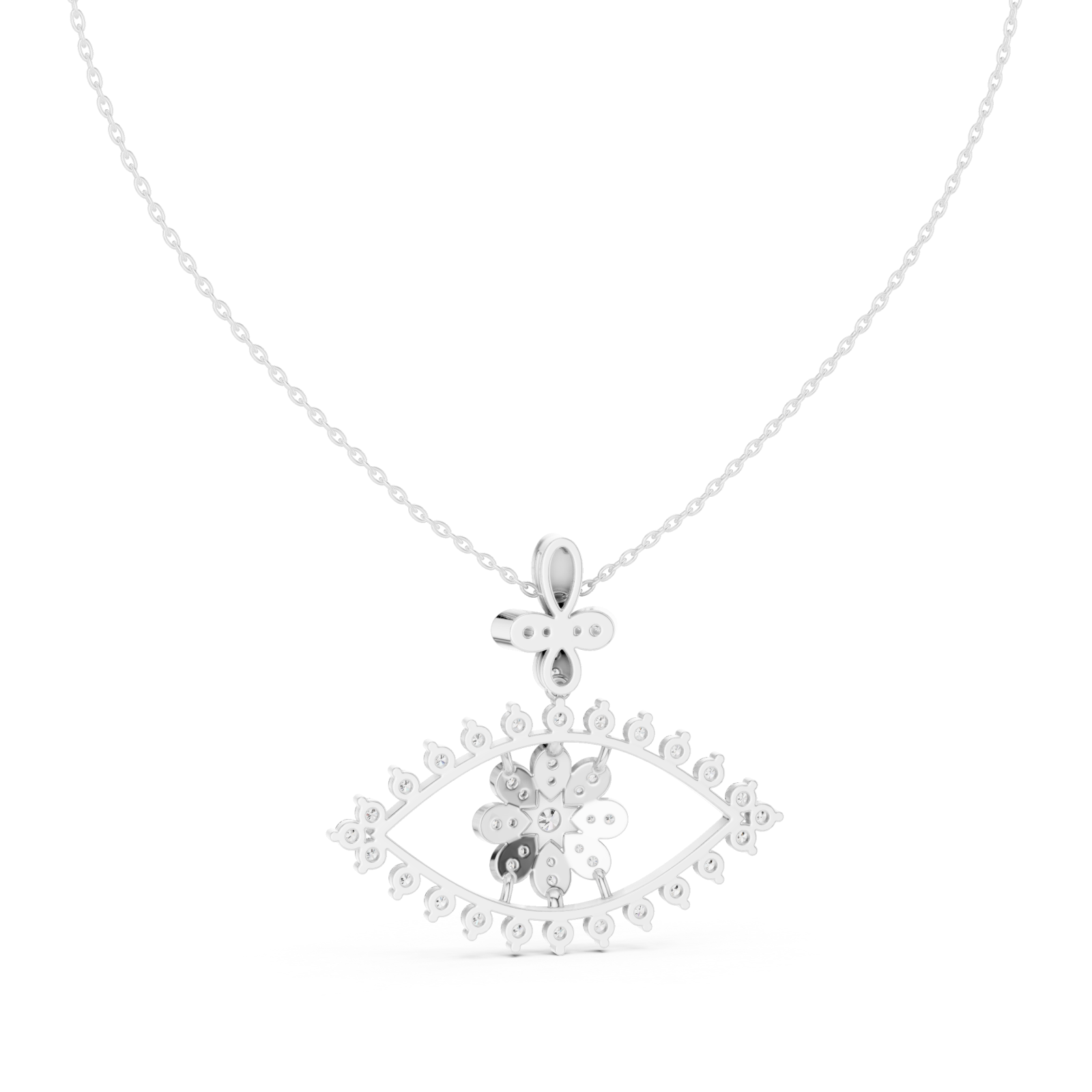  White Gold Serenading Blossoms Harmony Pendant Front View