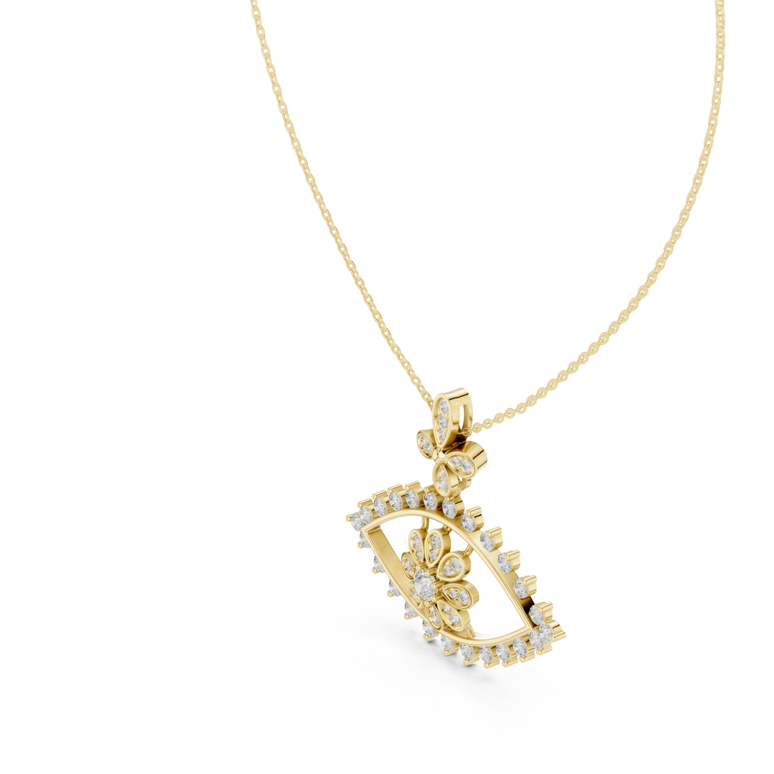 Gold Serenading Blossoms Harmony Pendant Right View