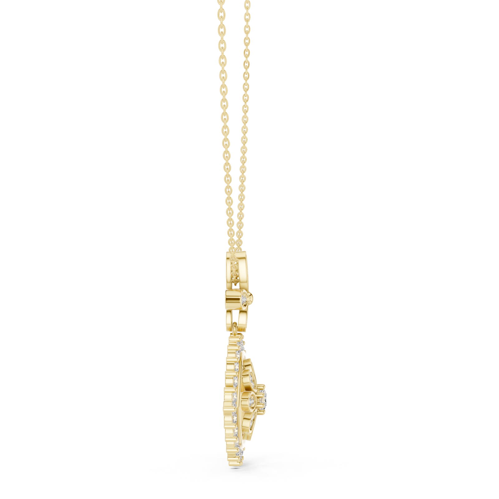  Gold Serenading Blossoms Harmony Pendant Side View