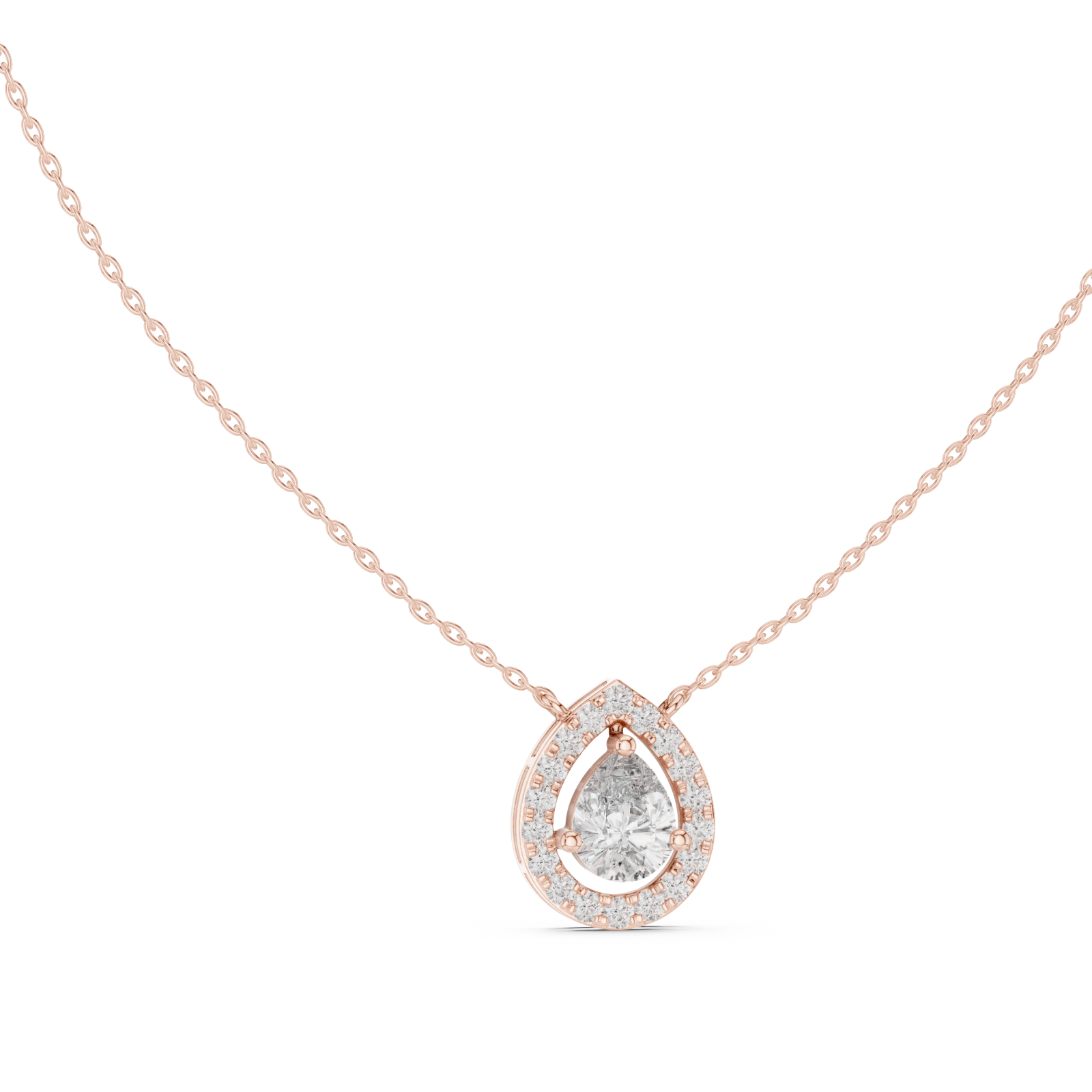  Rose Gold Mirage Whisper Pendant Necklace Left View