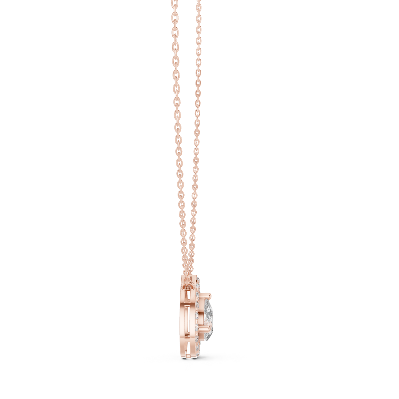  Rose Gold Mirage Whisper Pendant Necklace Side View