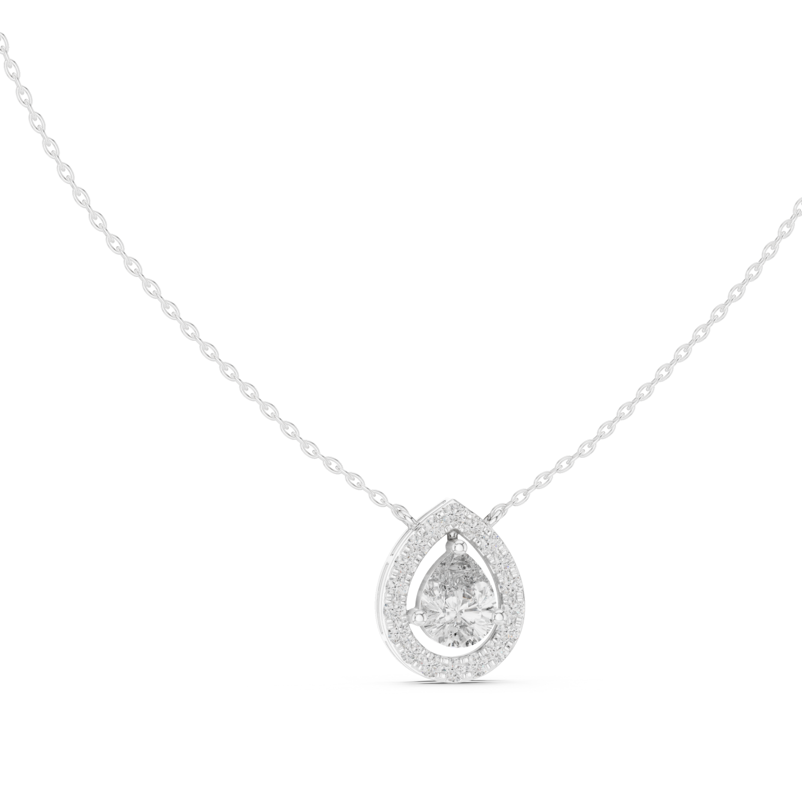  White Gold Mirage Whisper Pendant Necklace Left View