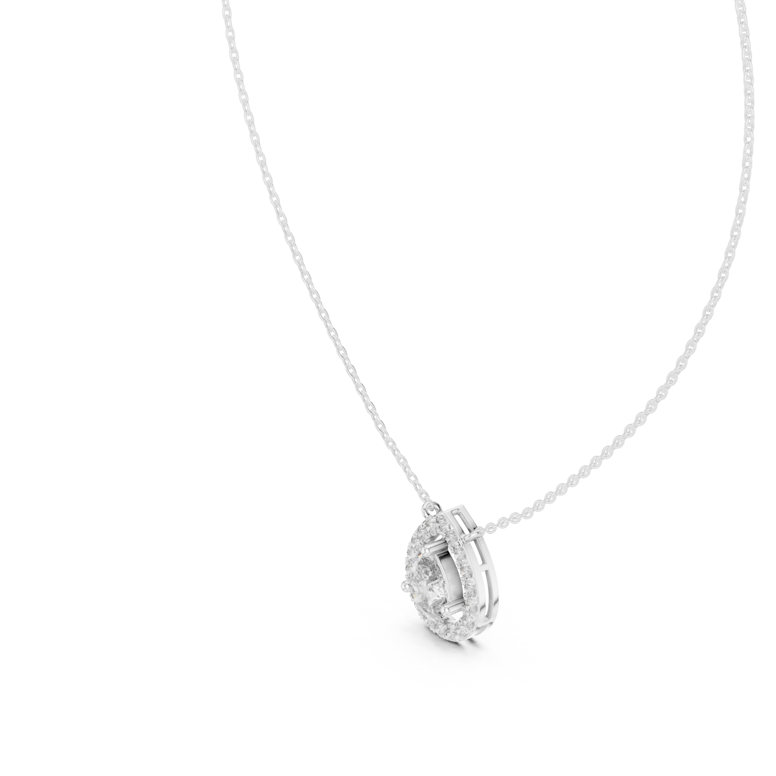  White Gold Mirage Whisper Pendant Necklace Right View