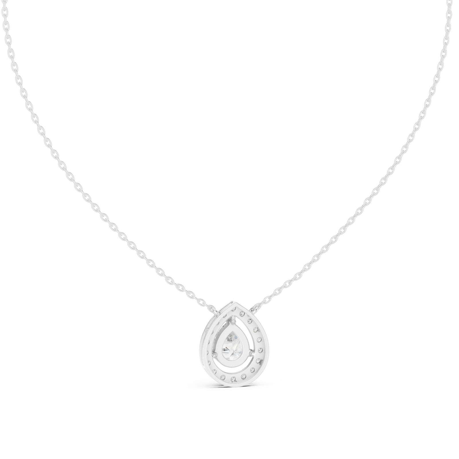  White Gold Mirage Whisper Pendant Necklace Front View