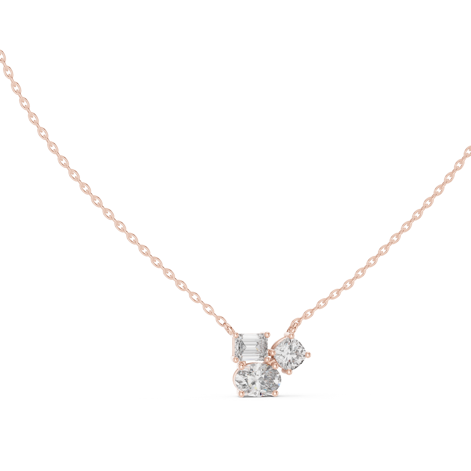  Rose Gold Radiant Poise Petite Necklace Left View