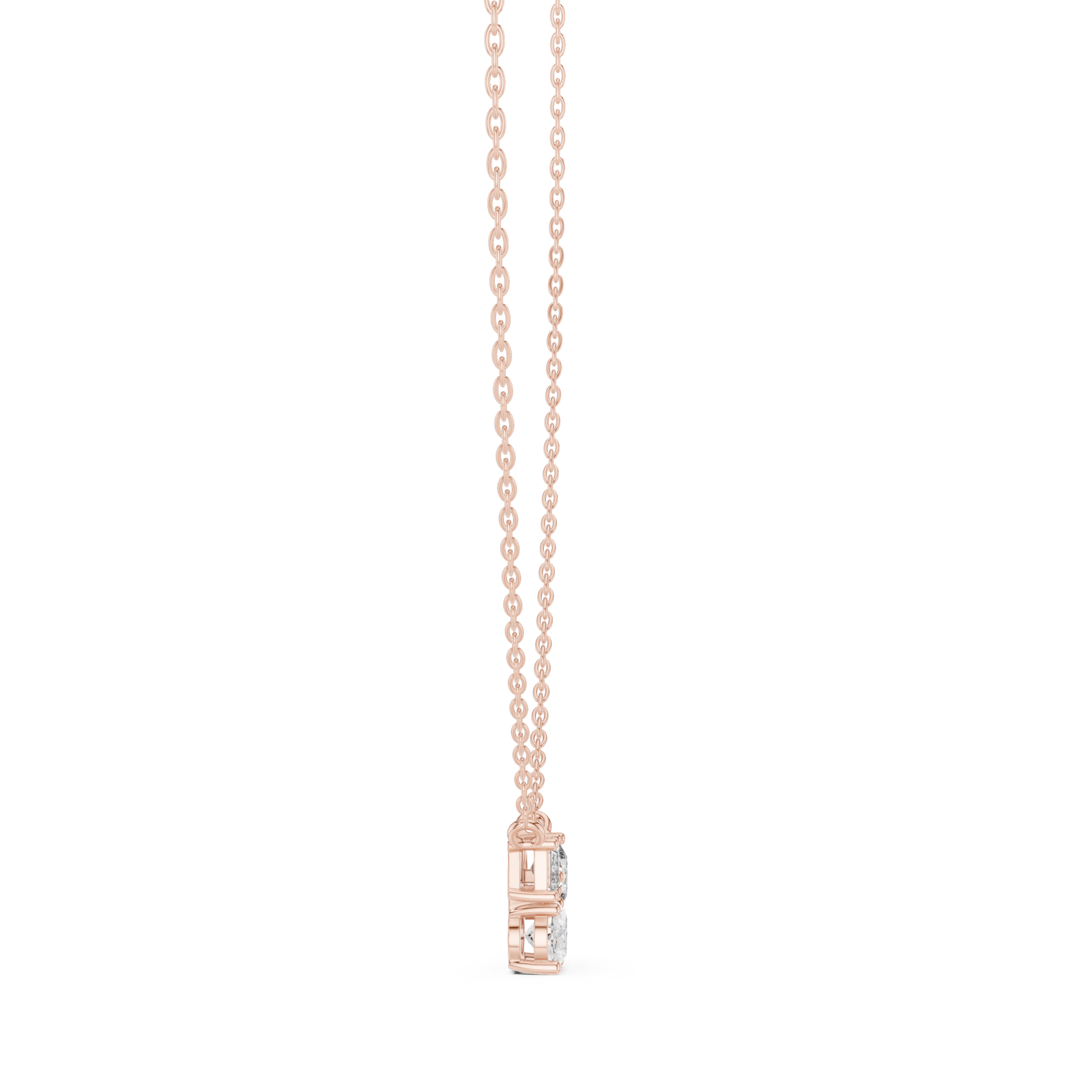 Rose Gold Radiant Poise Petite Necklace Side View
