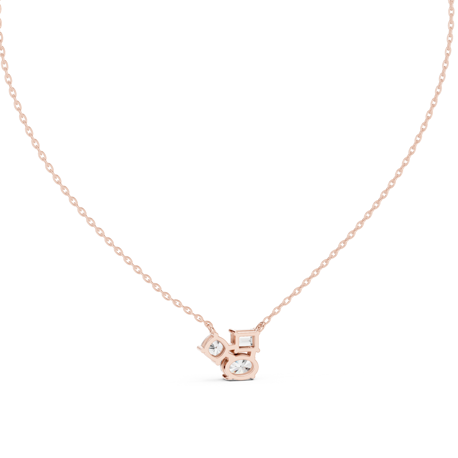  Rose Gold Radiant Poise Petite Necklace Front View