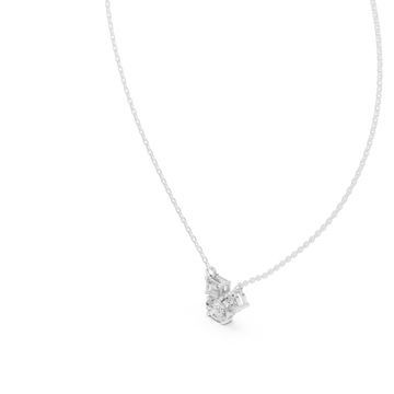  White Gold Radiant Poise Petite Necklace Right View