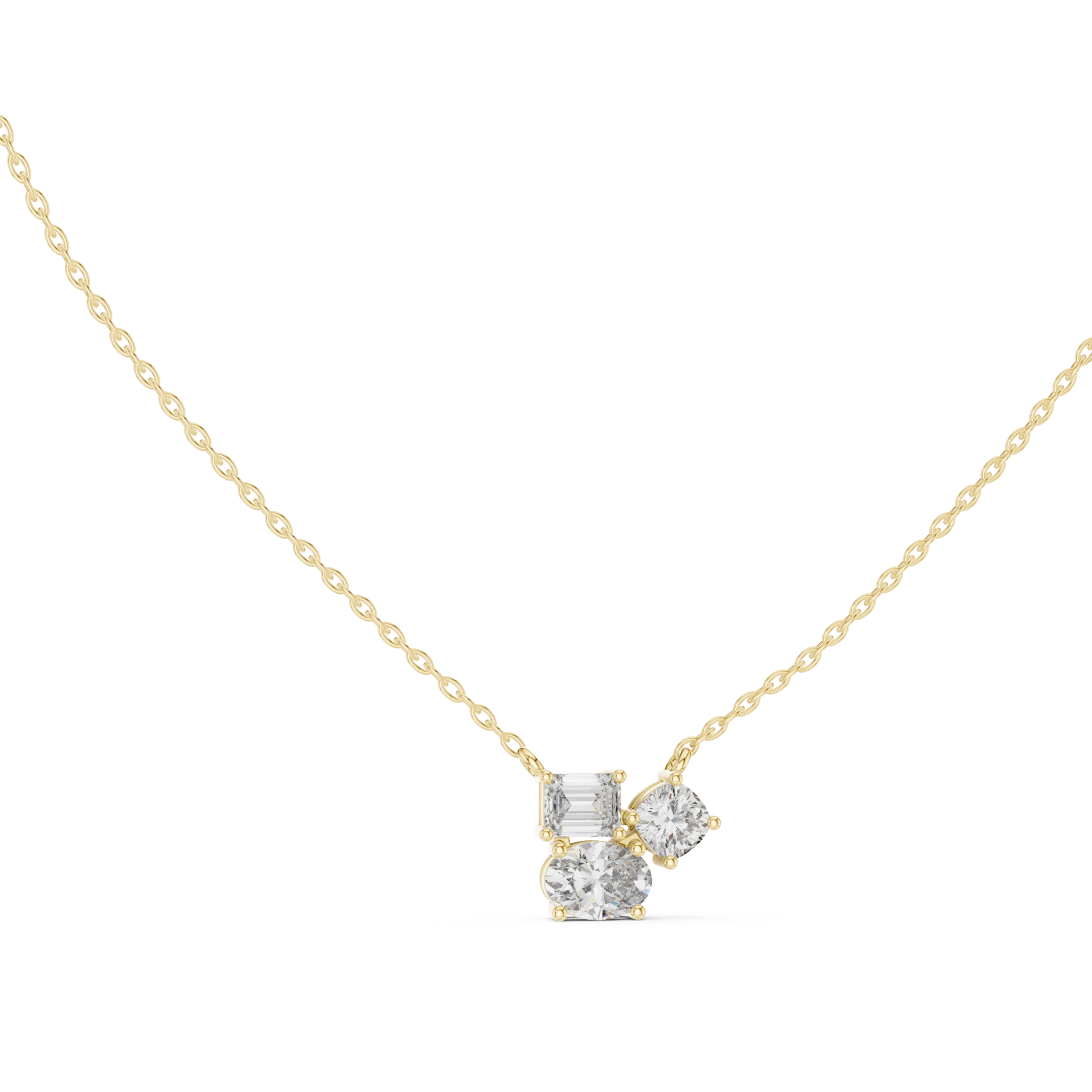  Gold Radiant Poise Petite Necklace Left View
