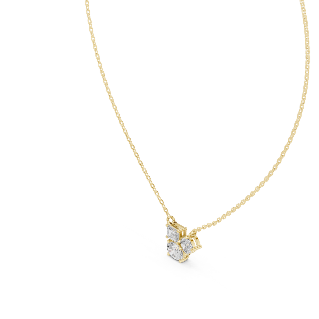 Gold Radiant Poise Petite Necklace Right View