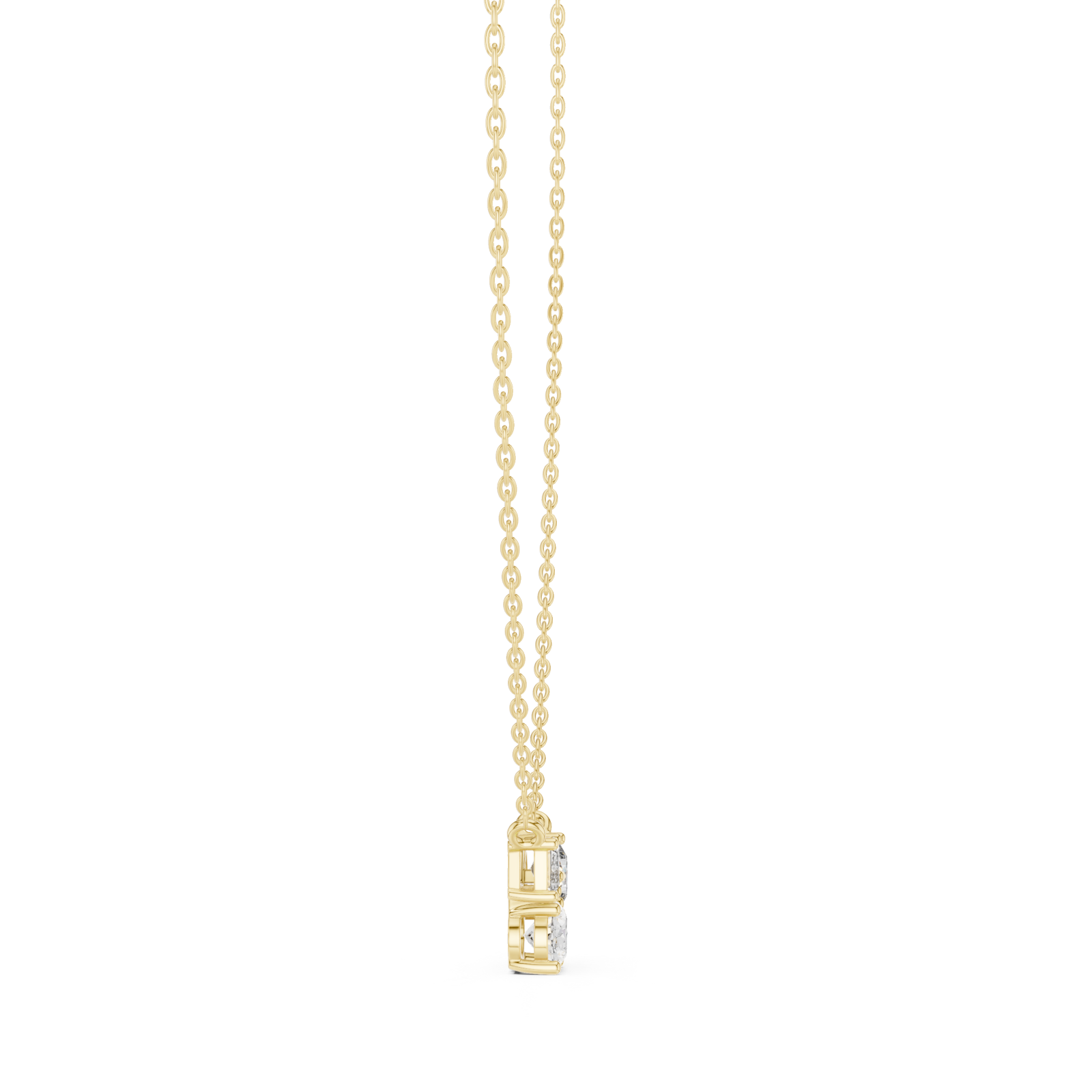  Gold Radiant Poise Petite Necklace Side View