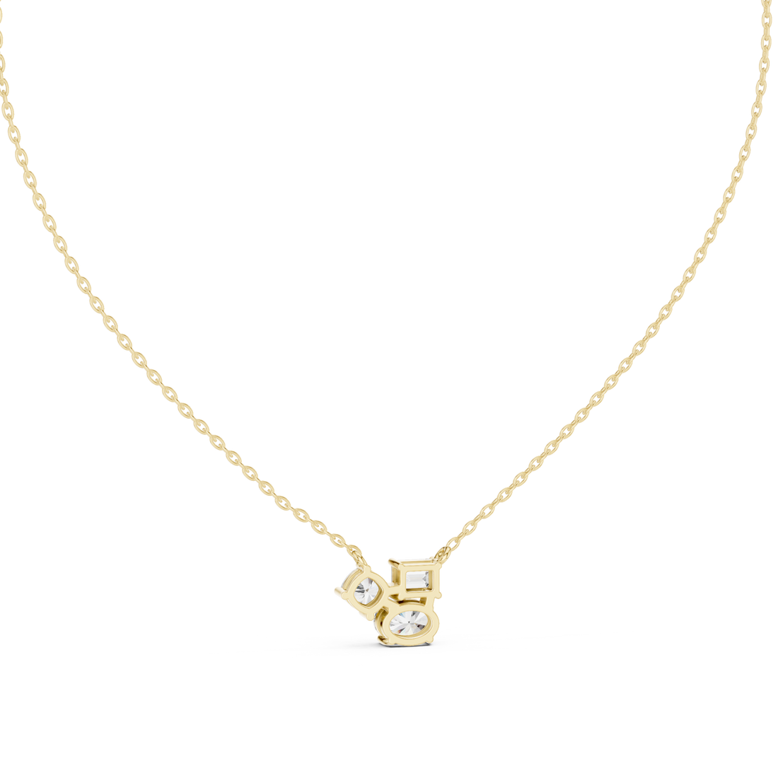 Gold Radiant Poise Petite Necklace Right View