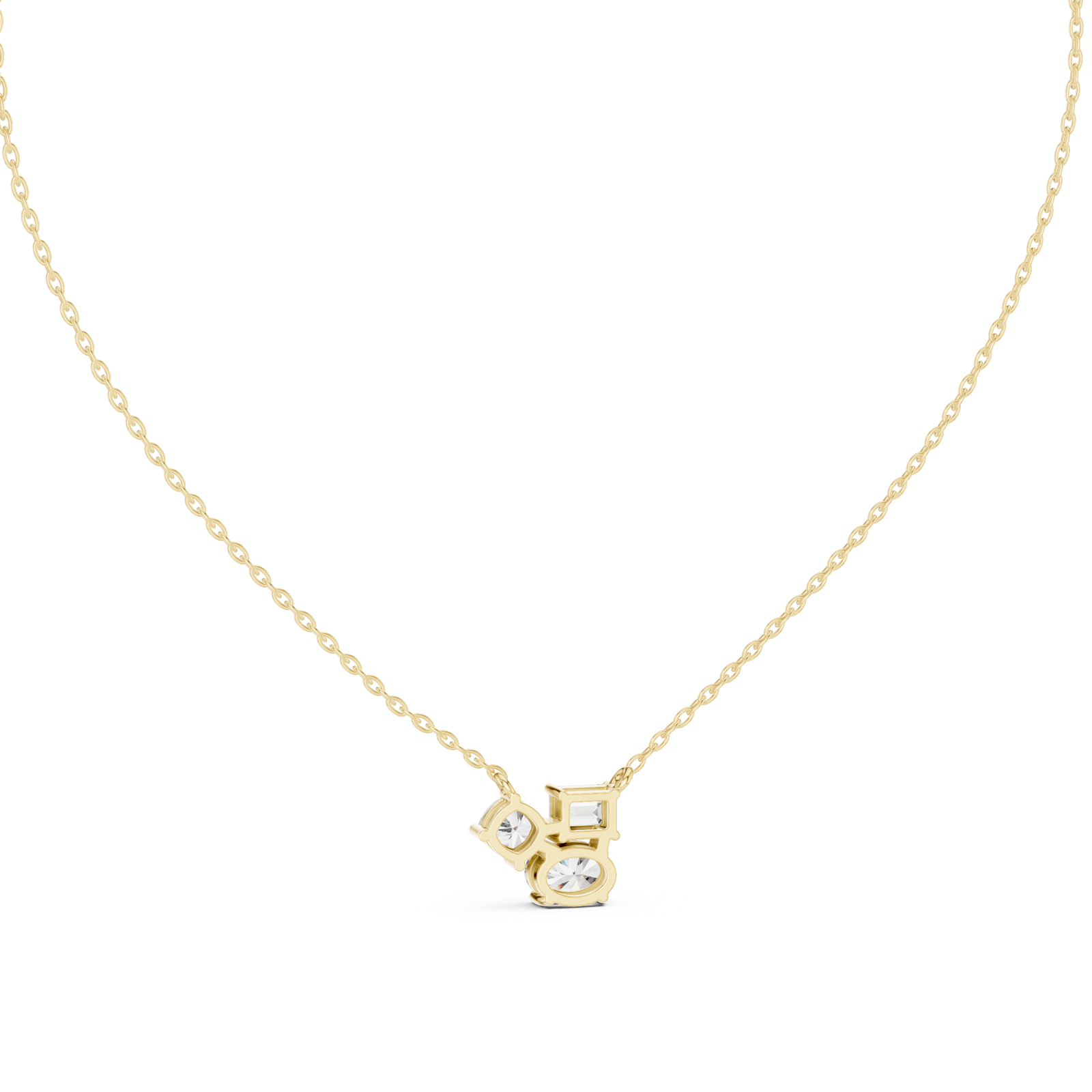  Gold Radiant Poise Petite Necklace Front View